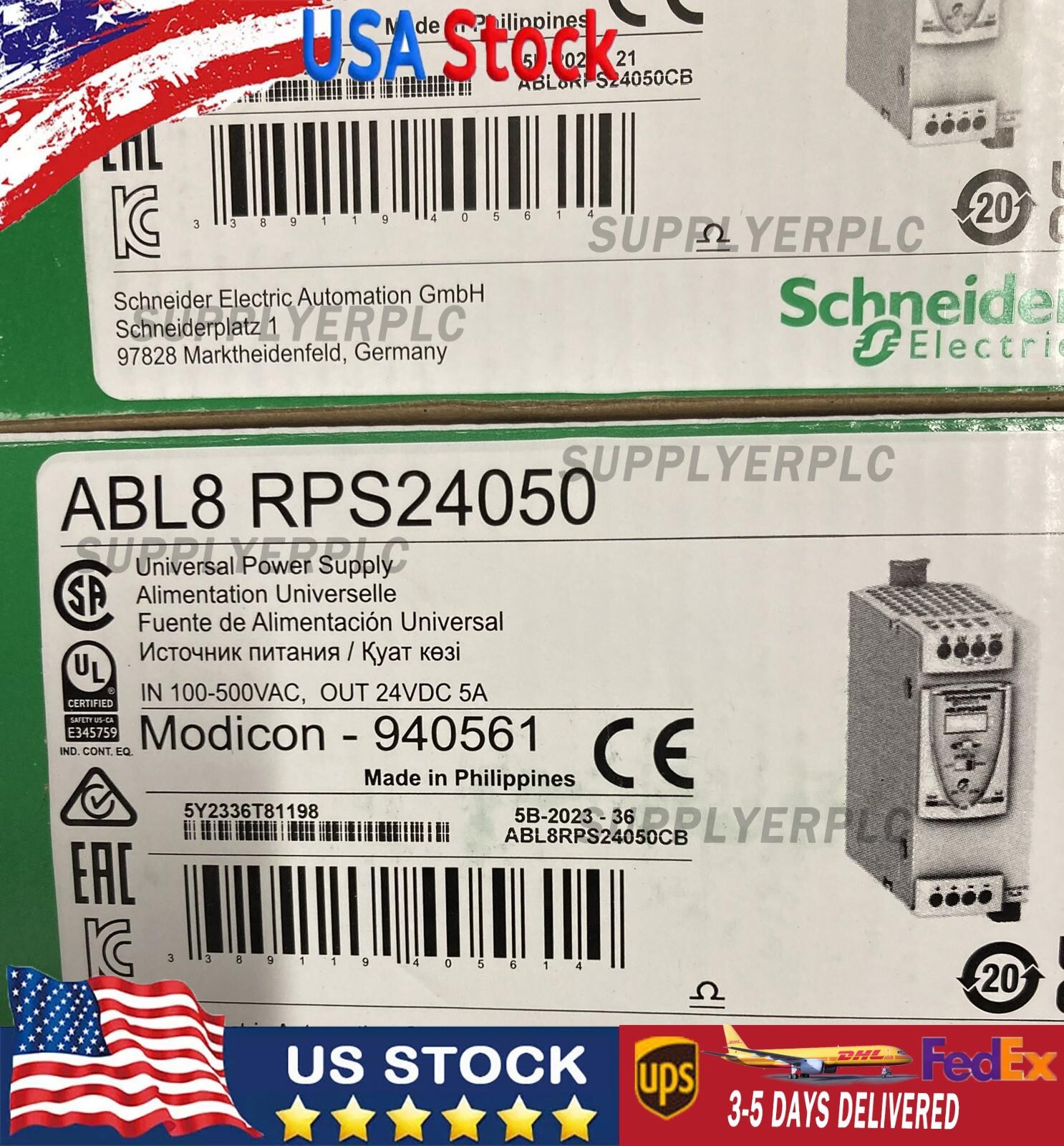 New In Box Schneider ABL8RPS24050 24V 5A Power Supply