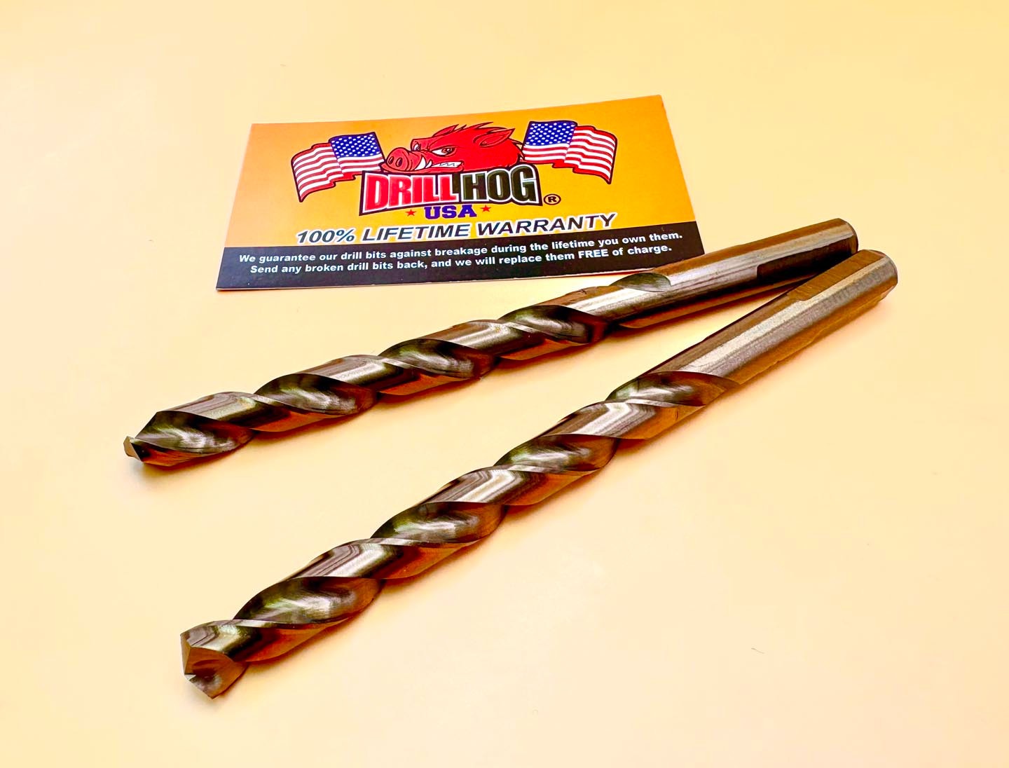 1/8", 3/16", 1/4", 5/16", 3/8" Bit Cobalt M42 Twist Drill Hog® Lifetime Warranty