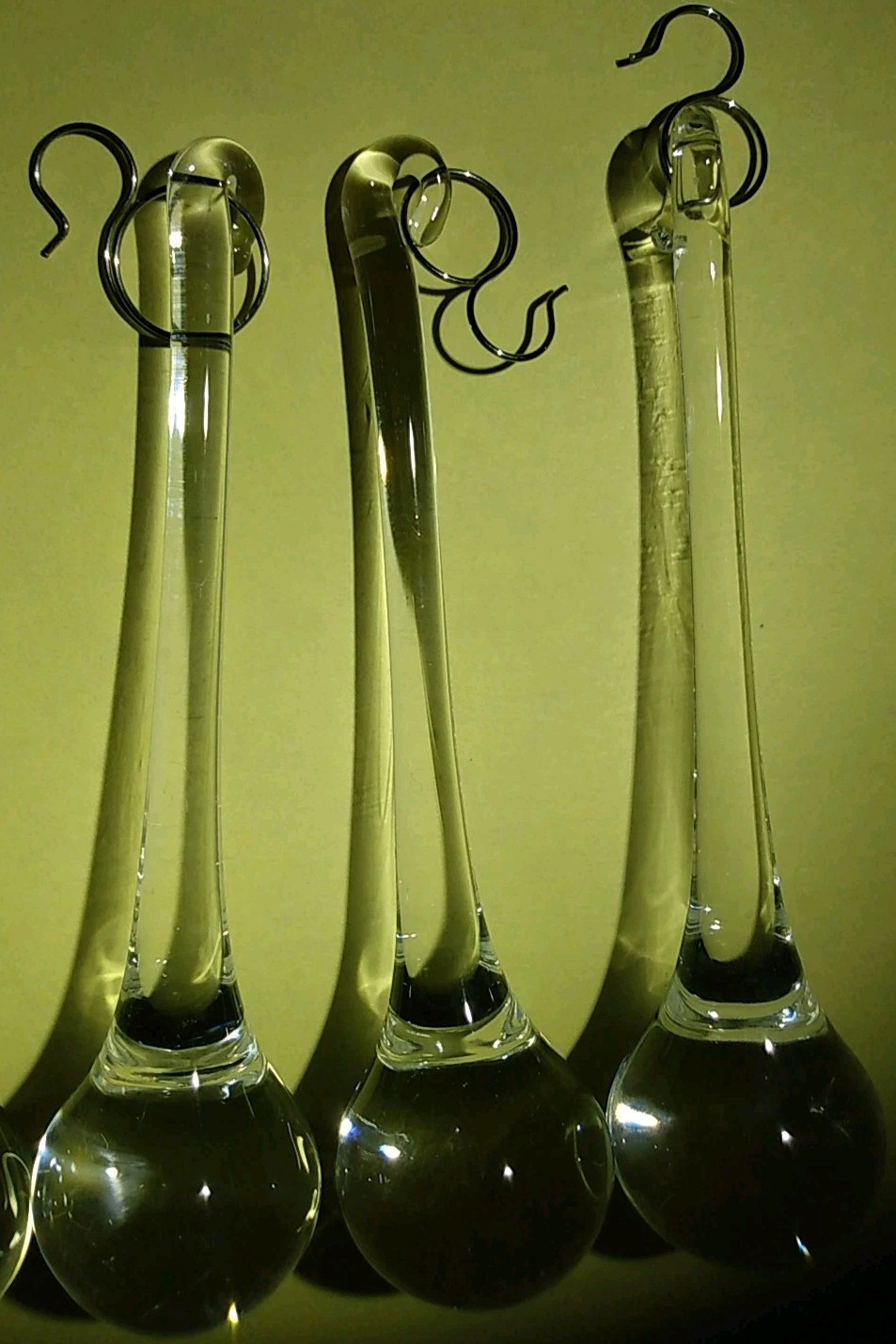 TEARDROP CLEAR GLASS CRYSTAL WIDE CHANDELIER LAMP PRISMS (5)