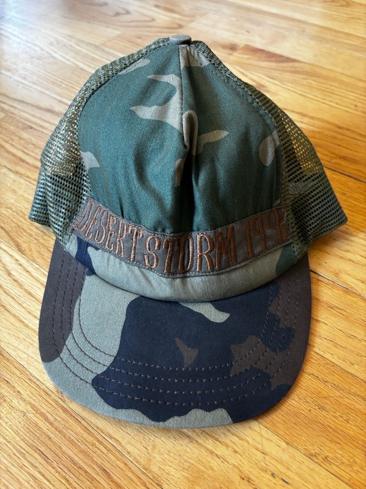 Vintage Desert Storm 1991 Camouflage Trucker Hat Made In USA