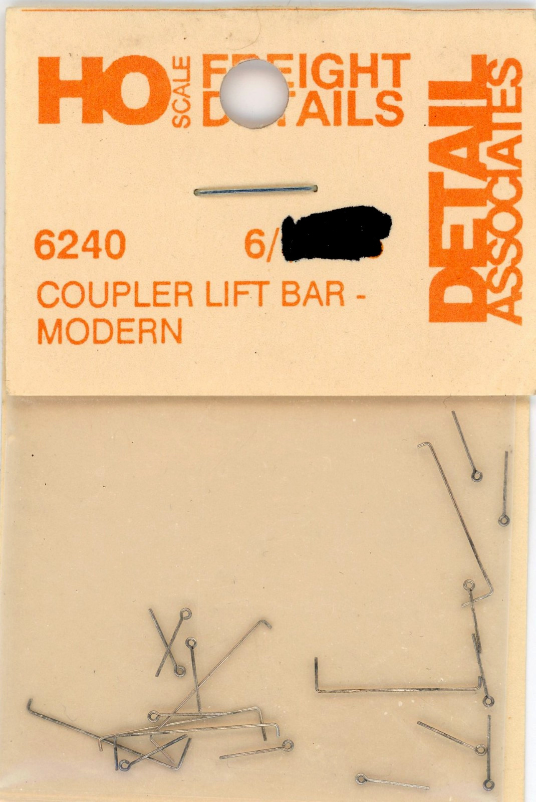 HO Detail Associates FC-6240 Freight Car Coupler Lift Bar Modern Metal NIP