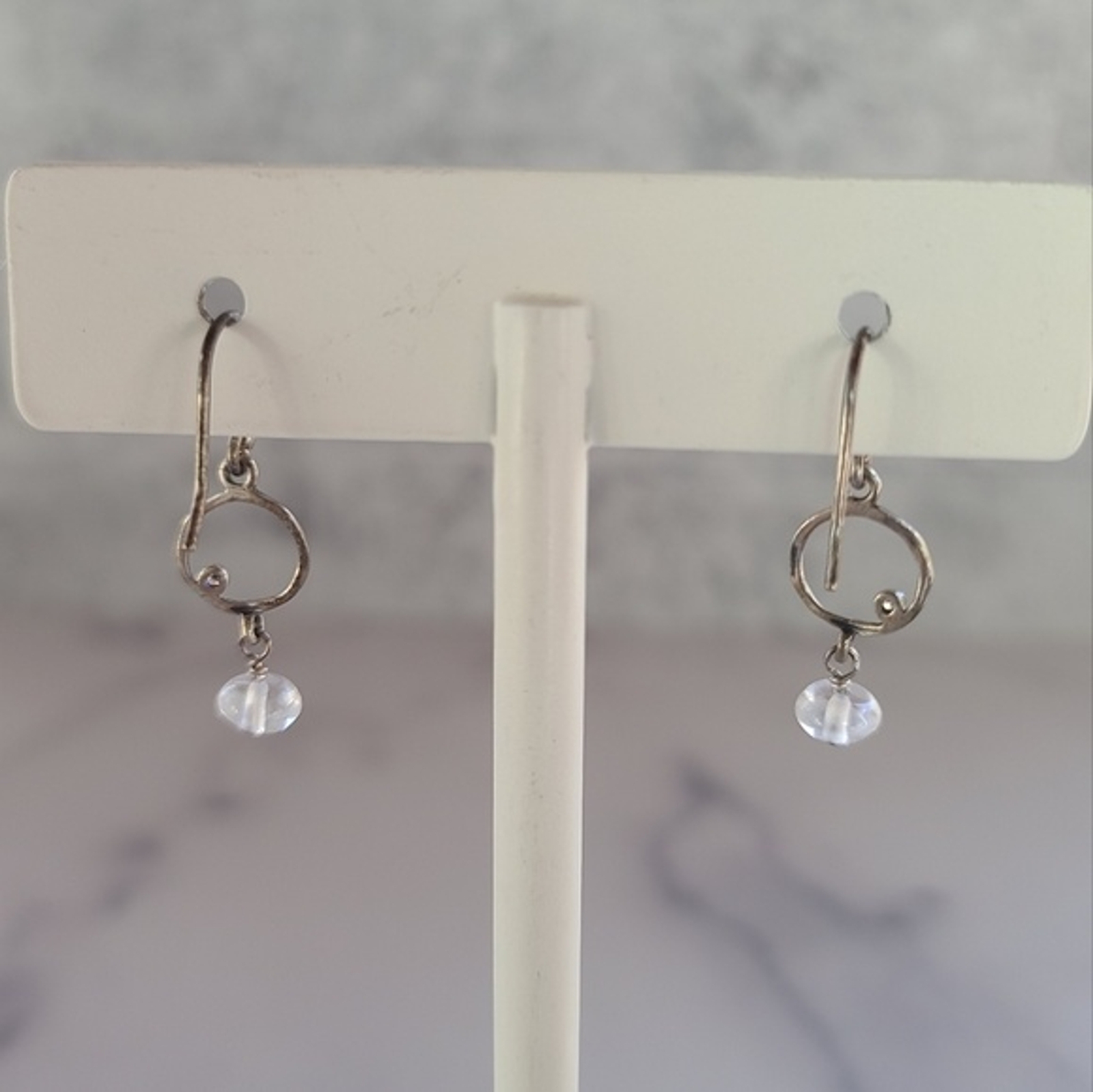 925 Glass Dangling Earrings
