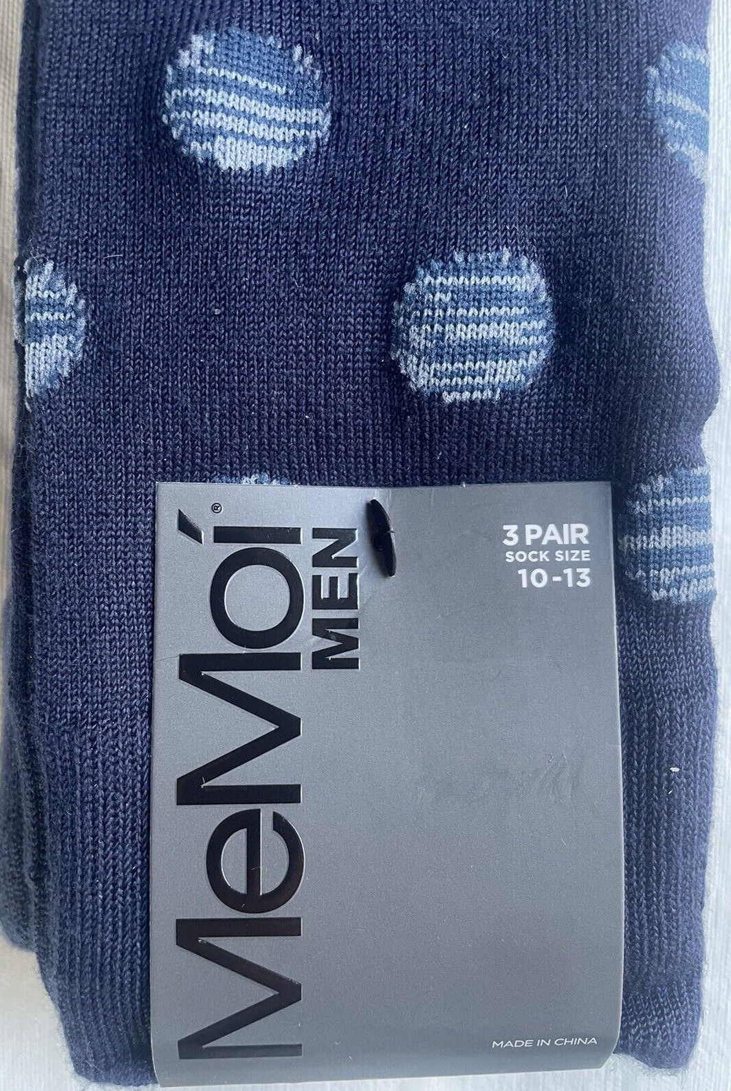 MeMoi Men 3 Pair Supersoft NAVY Dress Crew Socks Wonderful Shoe sizes 8-12.5 $24