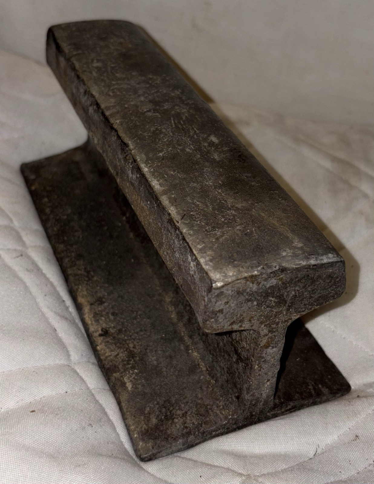 VINTAGE CUT RAILROAD TRACK PIECE 13 LB ANVIL DOORSTOP ETC
