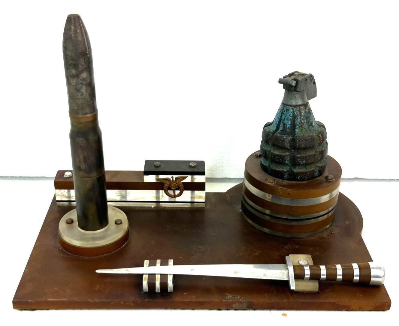 WWII US Army Trench Art Desk Display