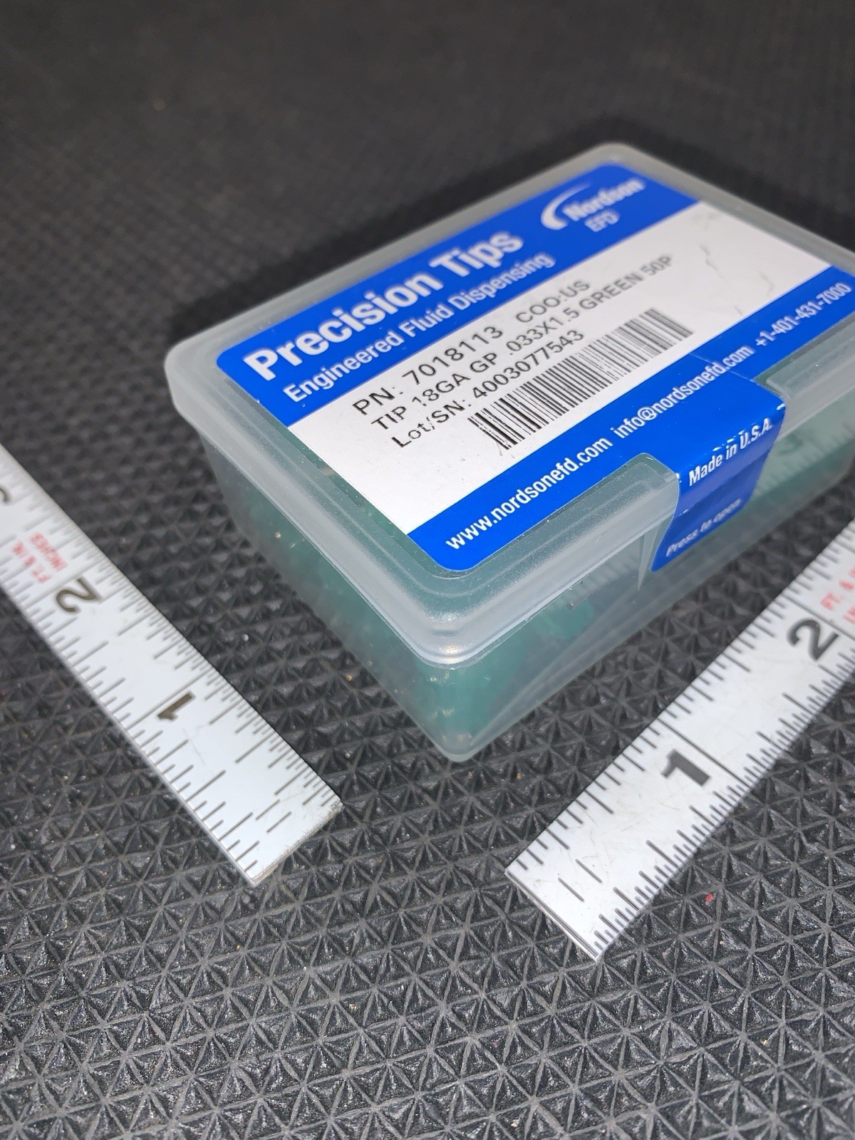 Dispensing Tips 50-pack Nordson EFD 7018113 18 ga  1-1/2" Green Stainless Steel