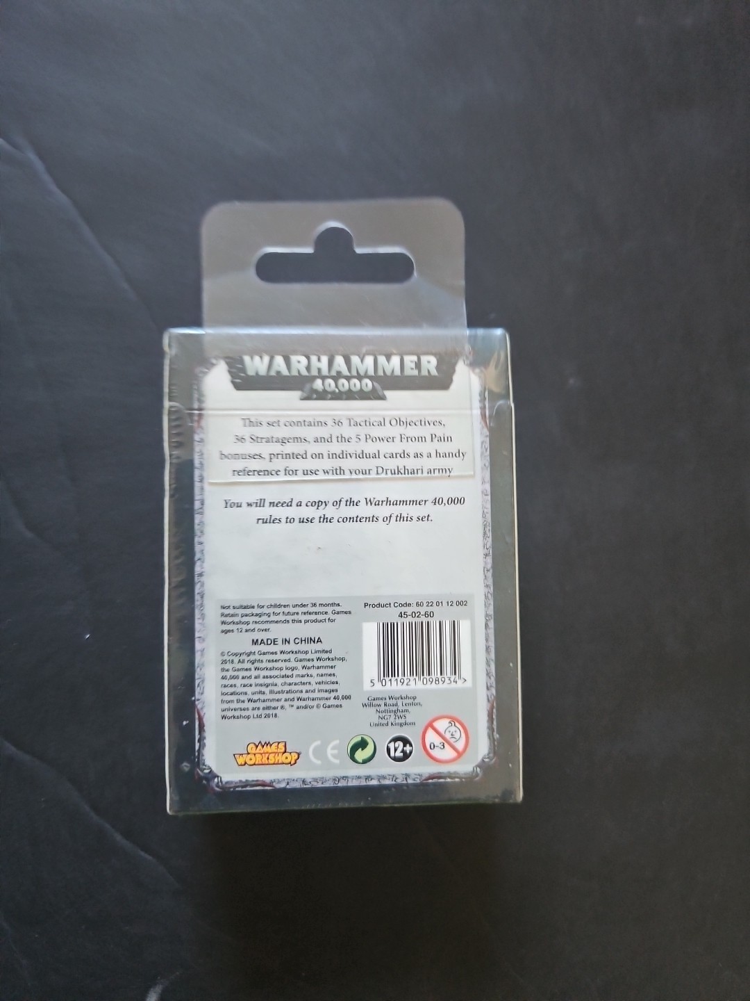 Games Workshop 45-02-60 Warhammer 40k DRUKHARI Dark Eldar Data Card Pack Sealed