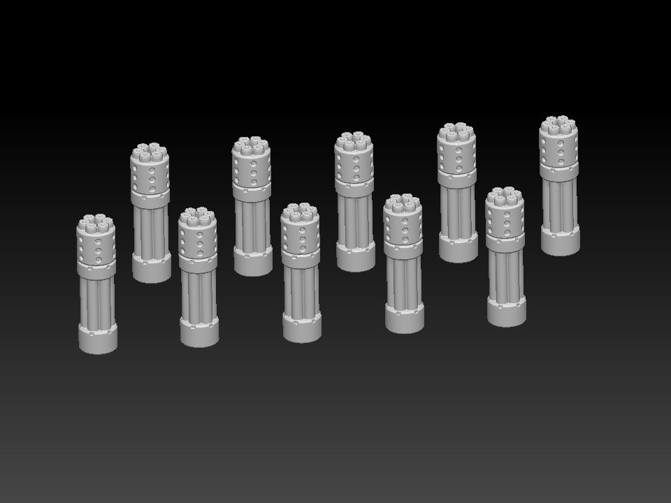 Gatling Cannon Barrels x10 - compatible with 40k Heavy Assault Bolter