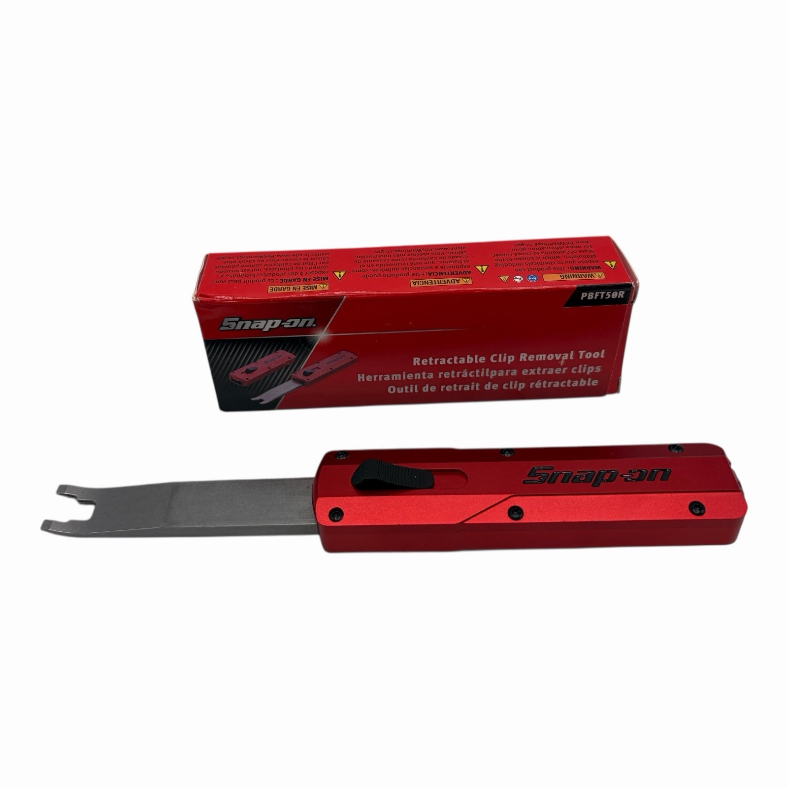 Snap on Tools Red Retractable Trim Clip Removal Tool PBFT50R New