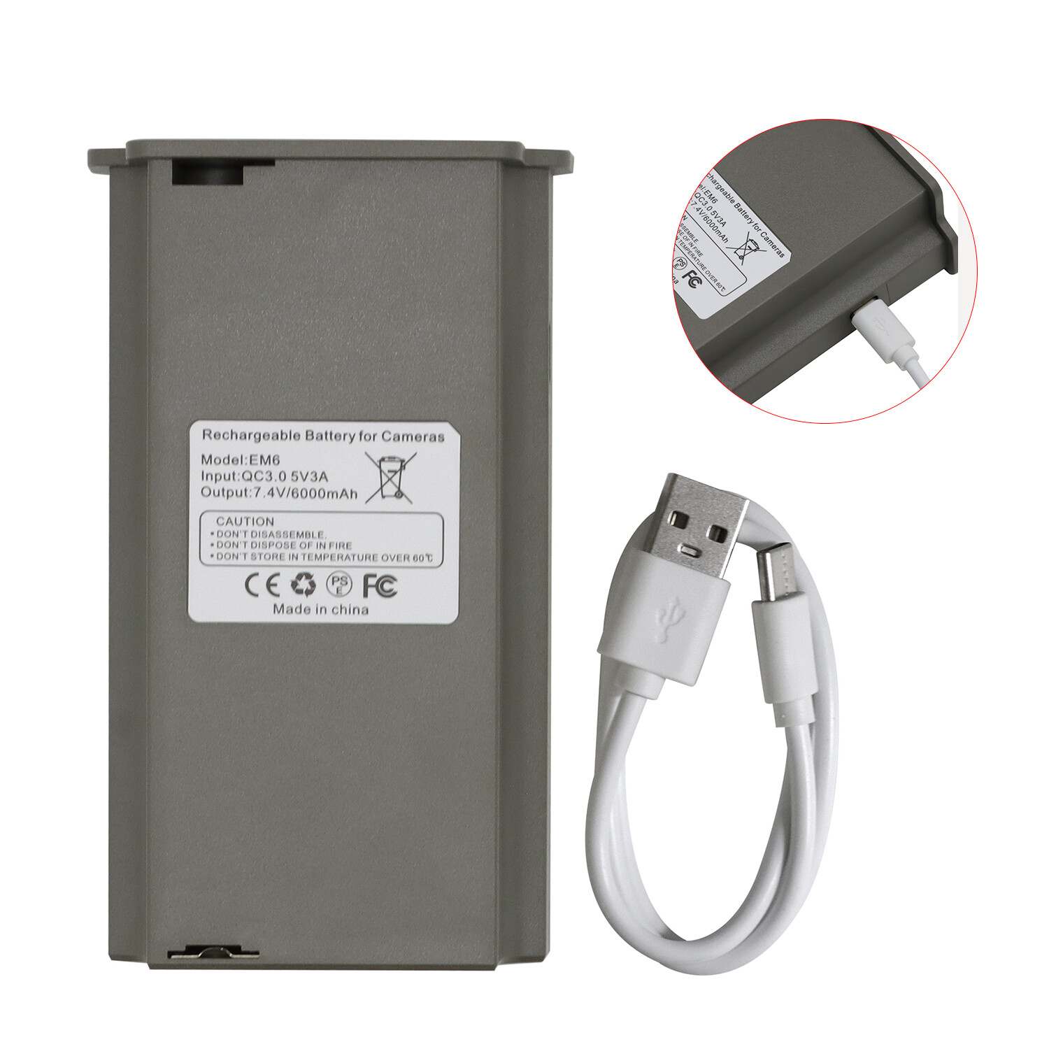 EM6 Battery For Hunting Camera Tac tacam Reveal X Gen 2.0,XB,X Pro,SK TA-CT-XG2