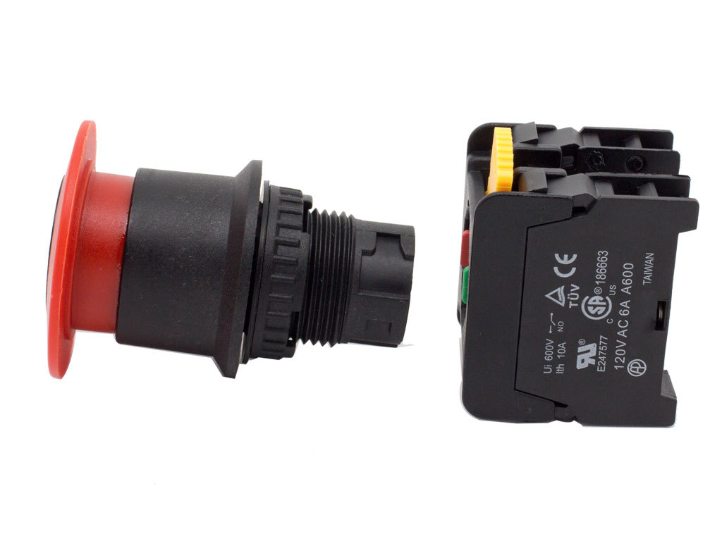 EKS-22 ATI Red 22mm Emergency Stop Push Button Switch Mushroom Key Reset