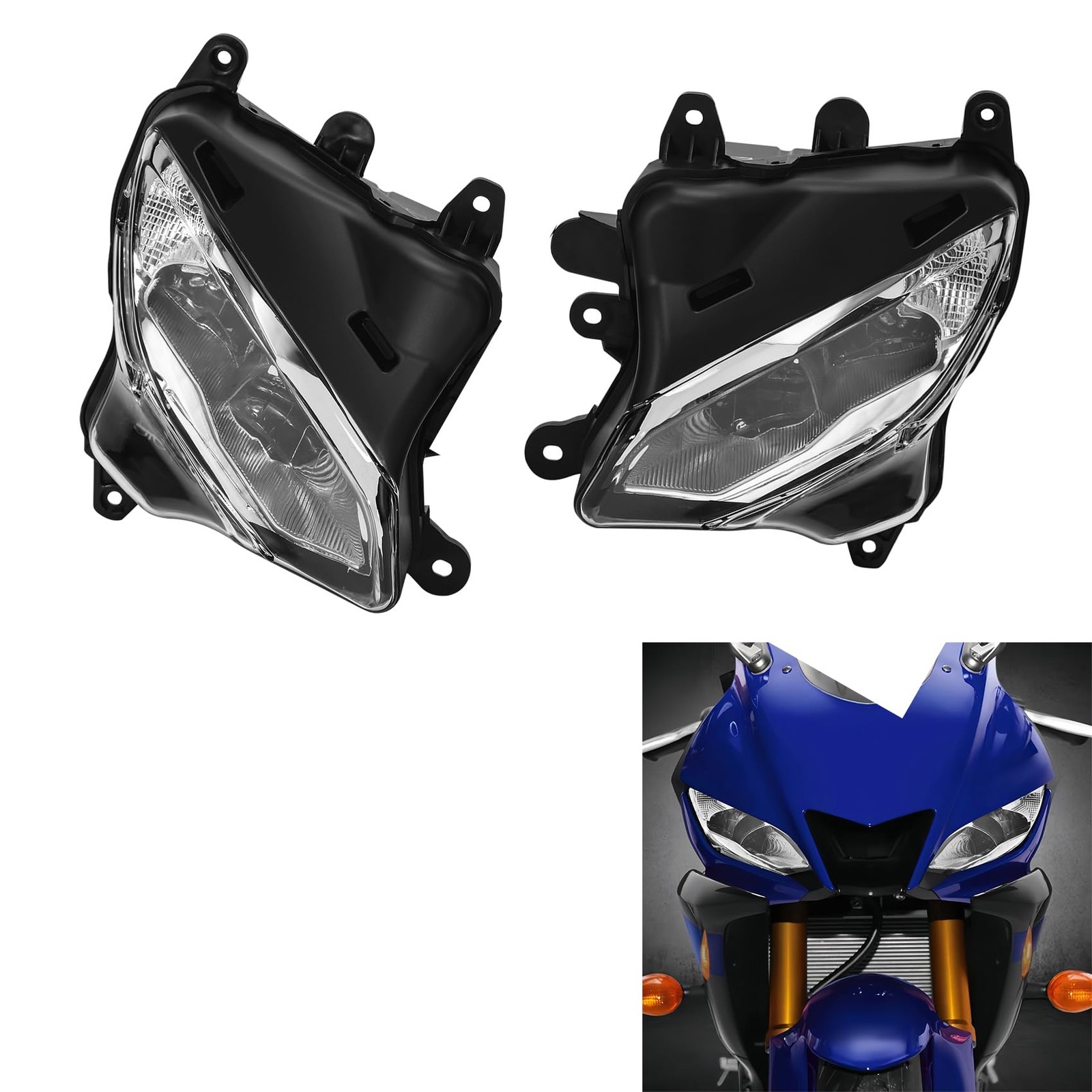 Front LED Headlight Assembly Fit For Yamaha YZF-R3 YZF-R25 2019-2024 2020 2021