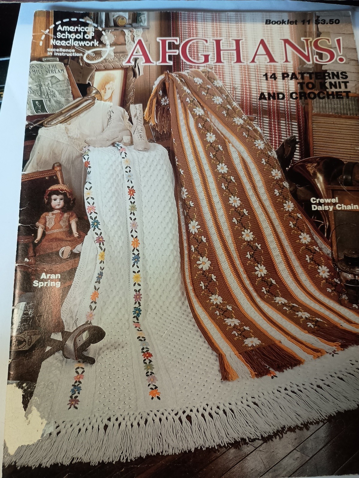 American School of Needlework AFGHANS! to Crochet & Knit Booklet #11 Z2