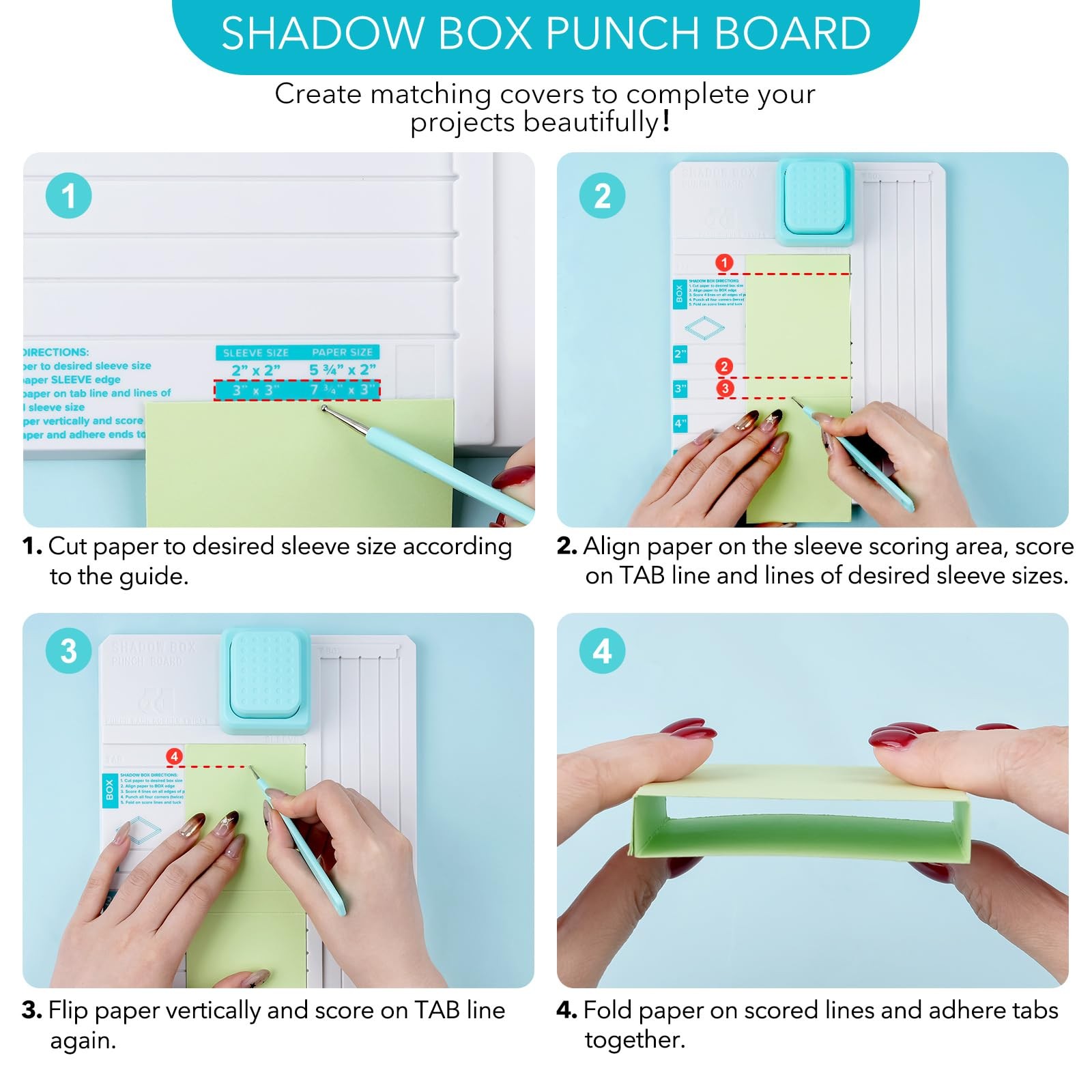 BAOFALI Shadow Box Punch Board for DIY Making 2" 3" 4" 5" Shadow Boxes and Sleev