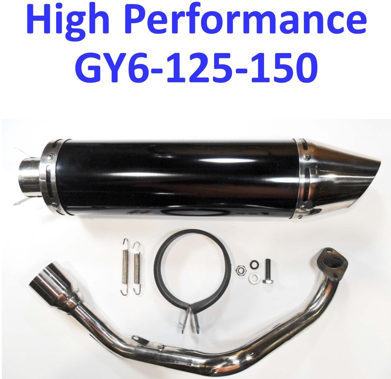 Wolf Rugby II 150,  Scooter High Performance Exhaust - Black