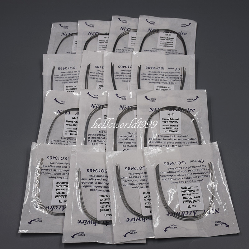 20 Bags 200 Pcs Dental Rectangular Wire Niti Natural Thermal Activated All SIZE