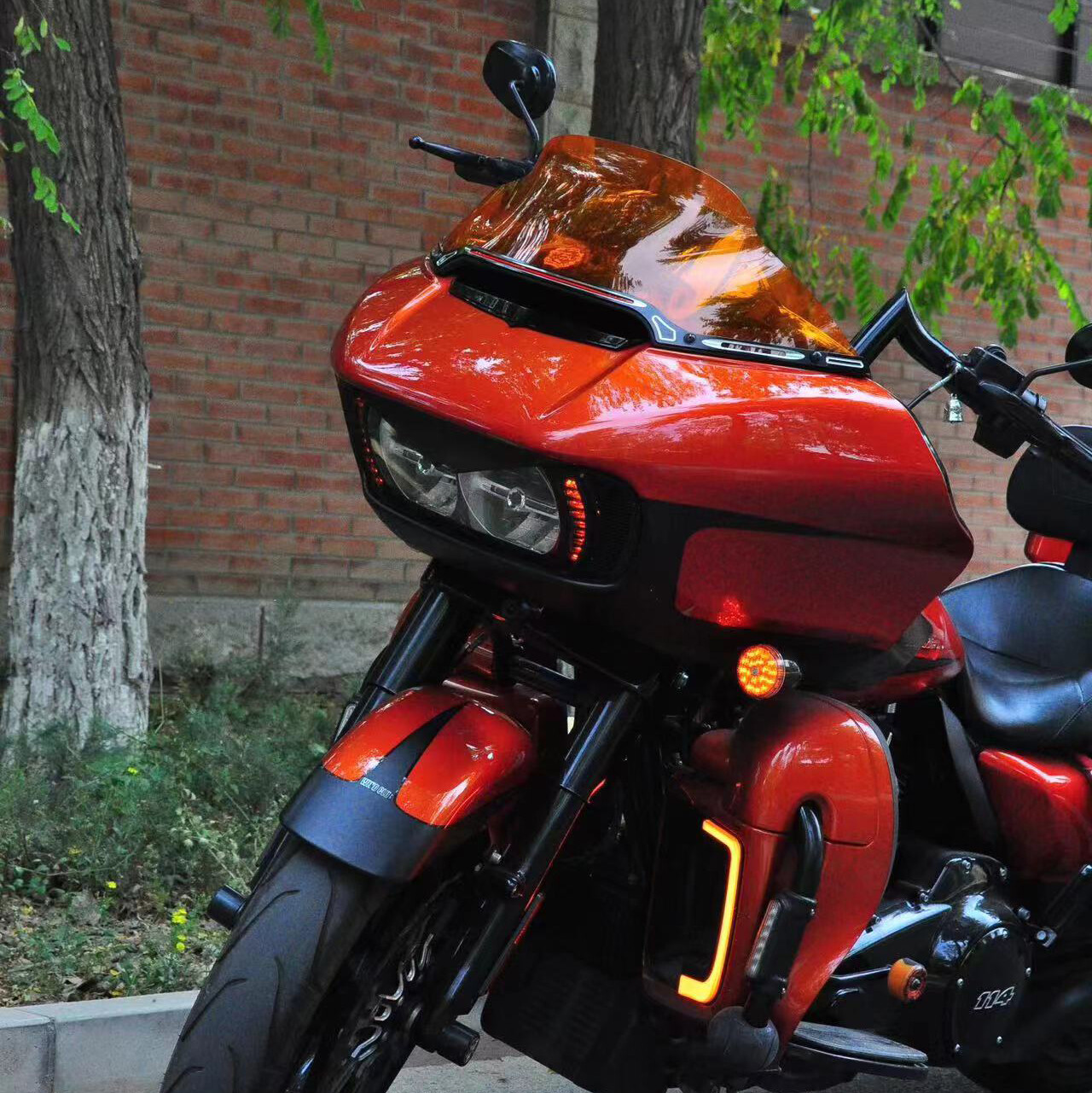 7.0" Orange PMMA Transparent Windshield for Harley 15-23 Road Glide FLTRX FLTRXS