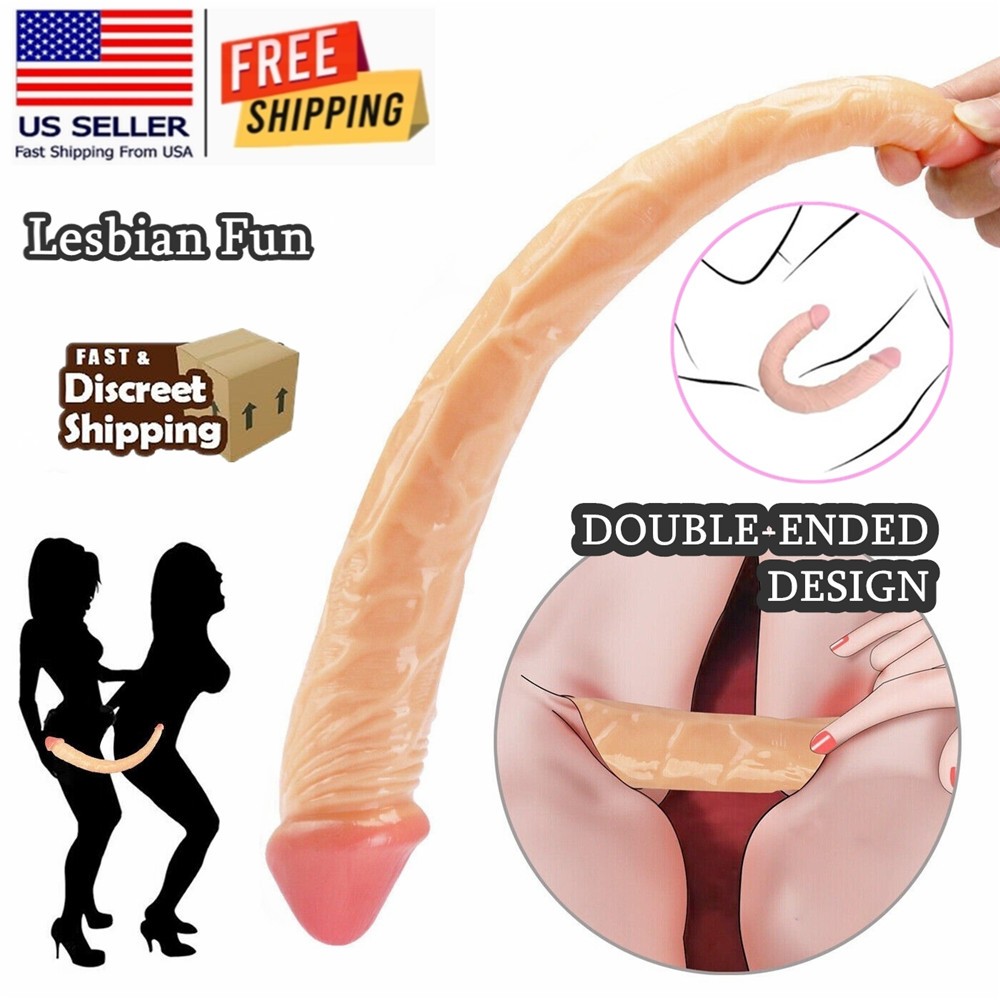 Silicone Dildo Double Sided Headed Realistic Huge Thick Dong Anal Sex Toy 10.6"