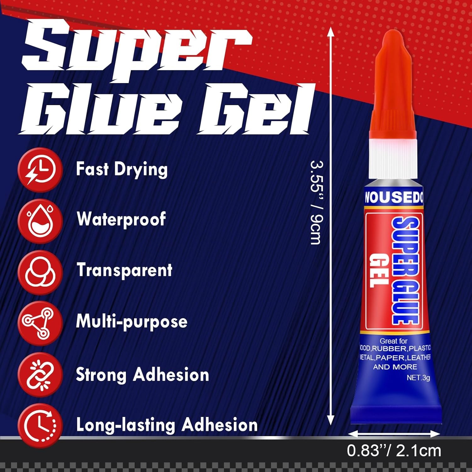 12 x 3g Super Glue Gel, Fast Strong Adhesive, Strong Cyanoacrylate (CA) Glue for