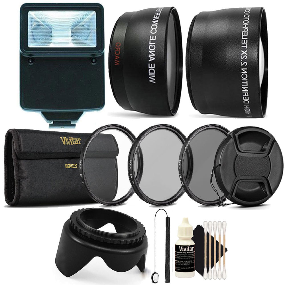 58MM Lens Filter Accessory Kit + Slave Flash for CANON EOS 550D 500D 450D 400D