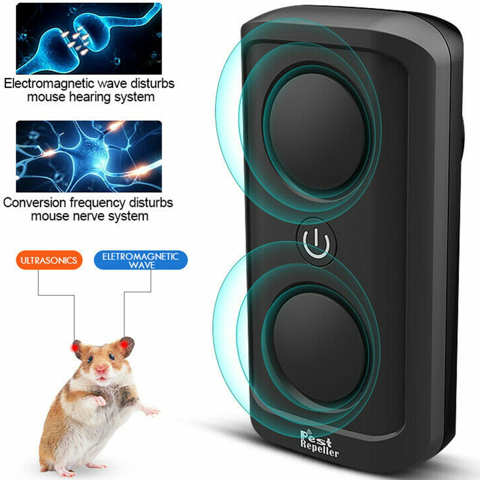 Electronic Plug-In Ultrasonic Pest Insect Rodent Repeller Mice Rat Cockroach Bug
