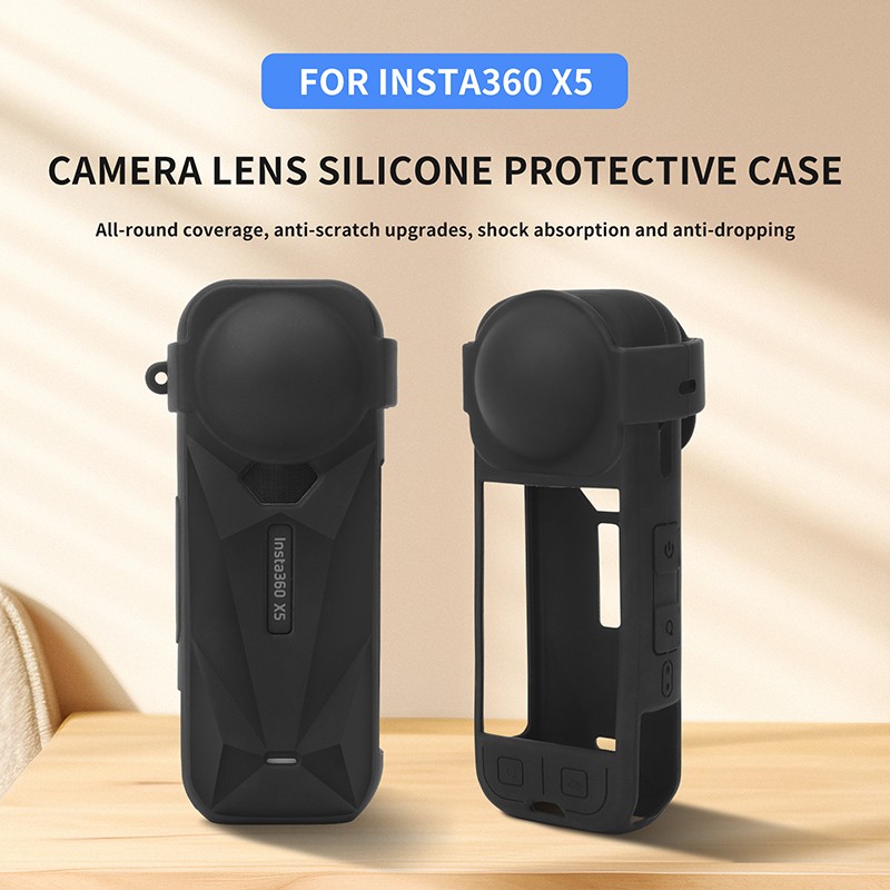 Silicone Cover For Insta360 X5 Camera Body Lens Soft Protective Case Accessories