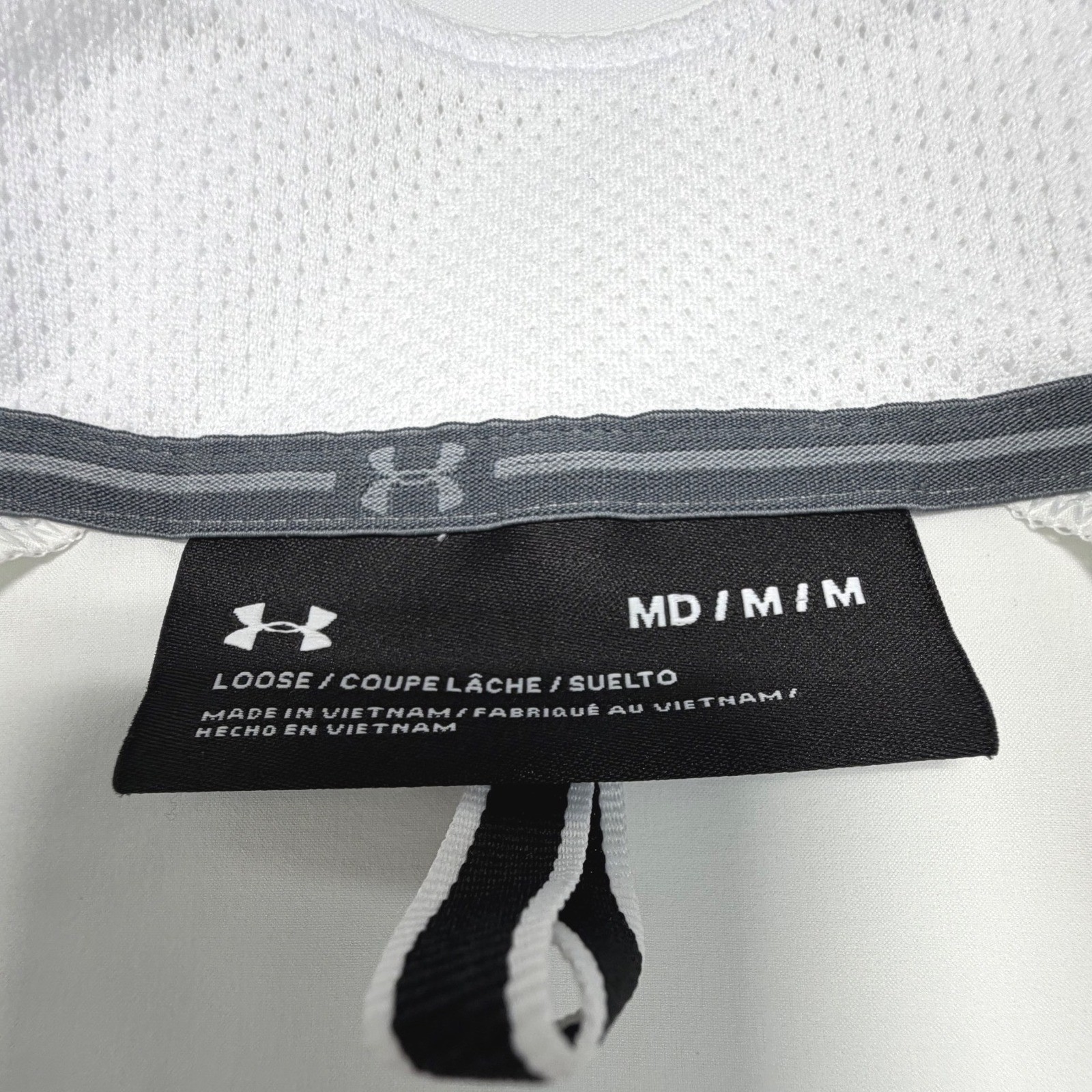Under Armour White Gray 1/4 Zip Performance Golf Top Mens Medium