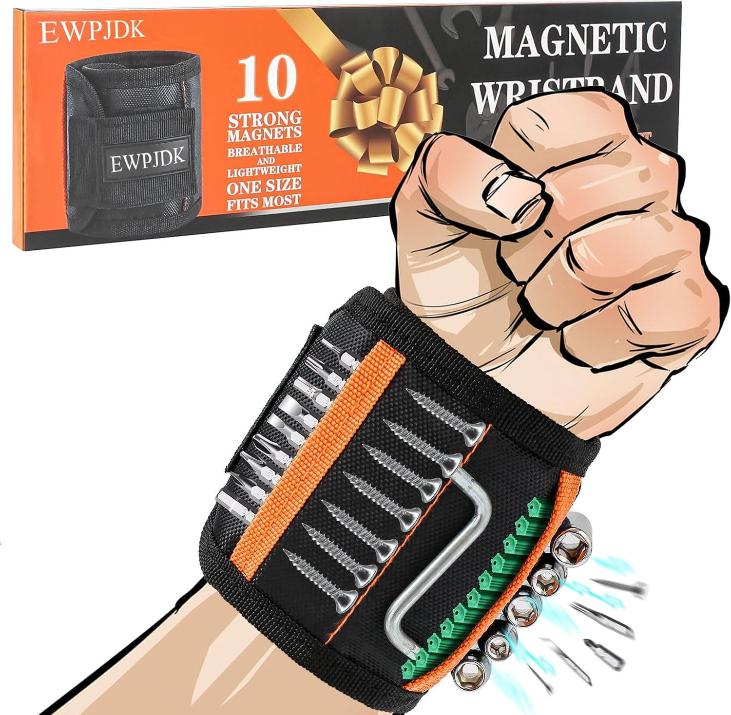 Magnetic Wristband for Holding Screws, Stocking Stuffers Gifts