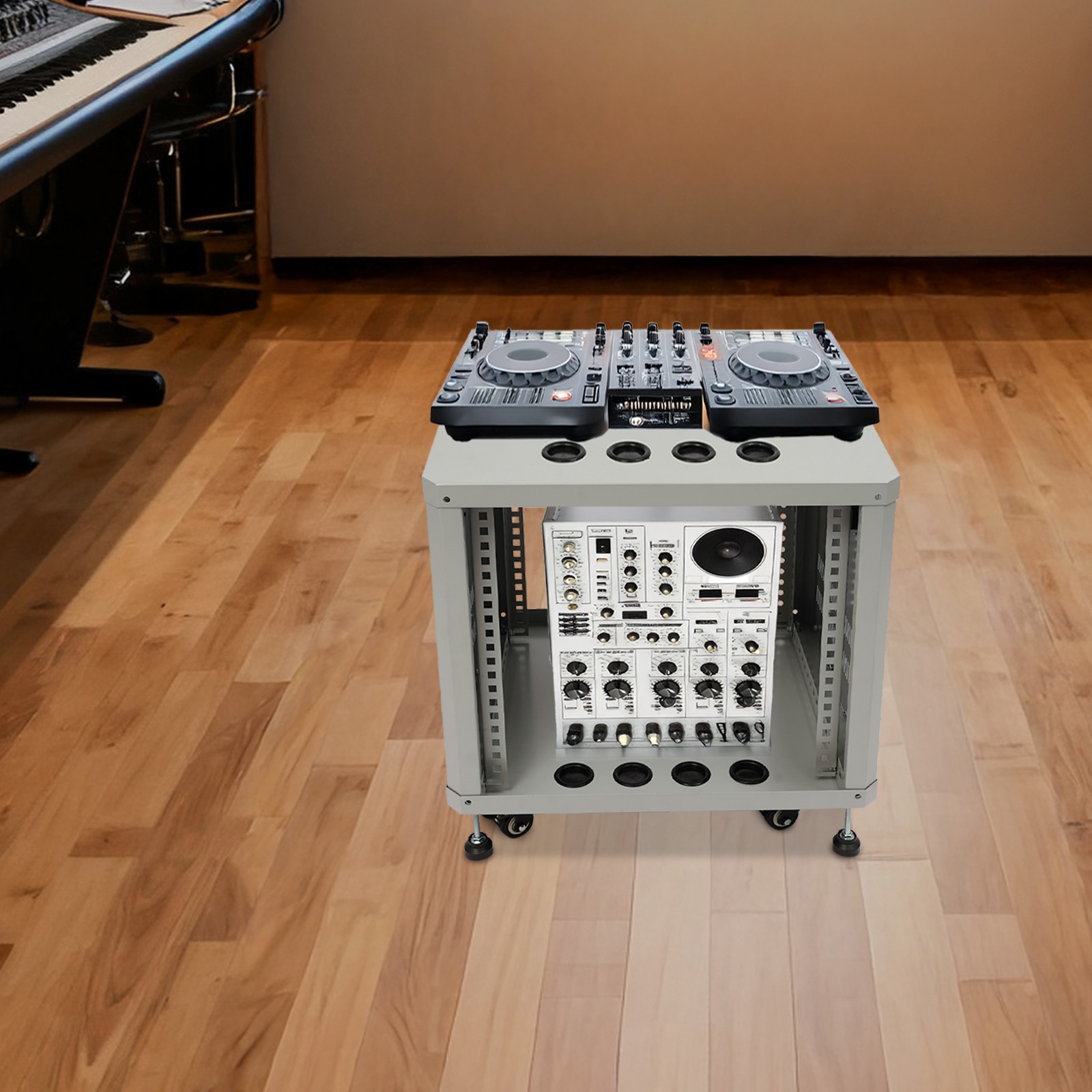9U Server Rack Cabinet – Mobile & Durable, Ideal for Studios & Offices