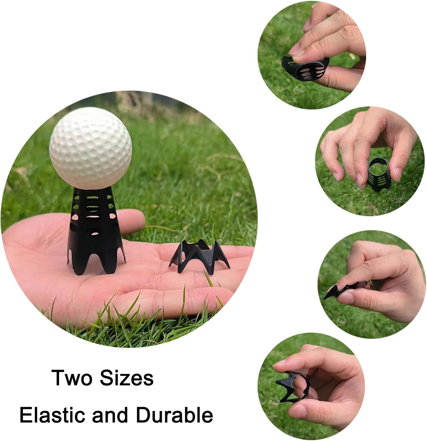 Plastic Golf Tees, Simulator Tees for Home, Outdoor Indoor Black