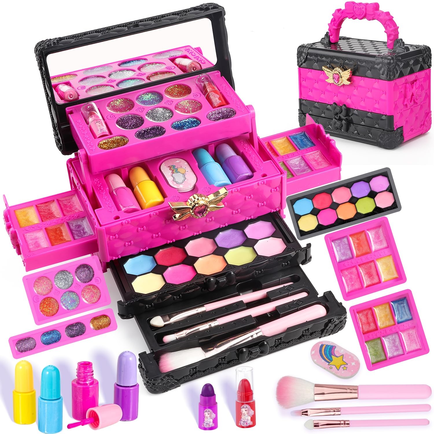IMAGICTOWN Kids Makeup Sets for Girls 5-8 - Non-Toxic Play Mini, Purple