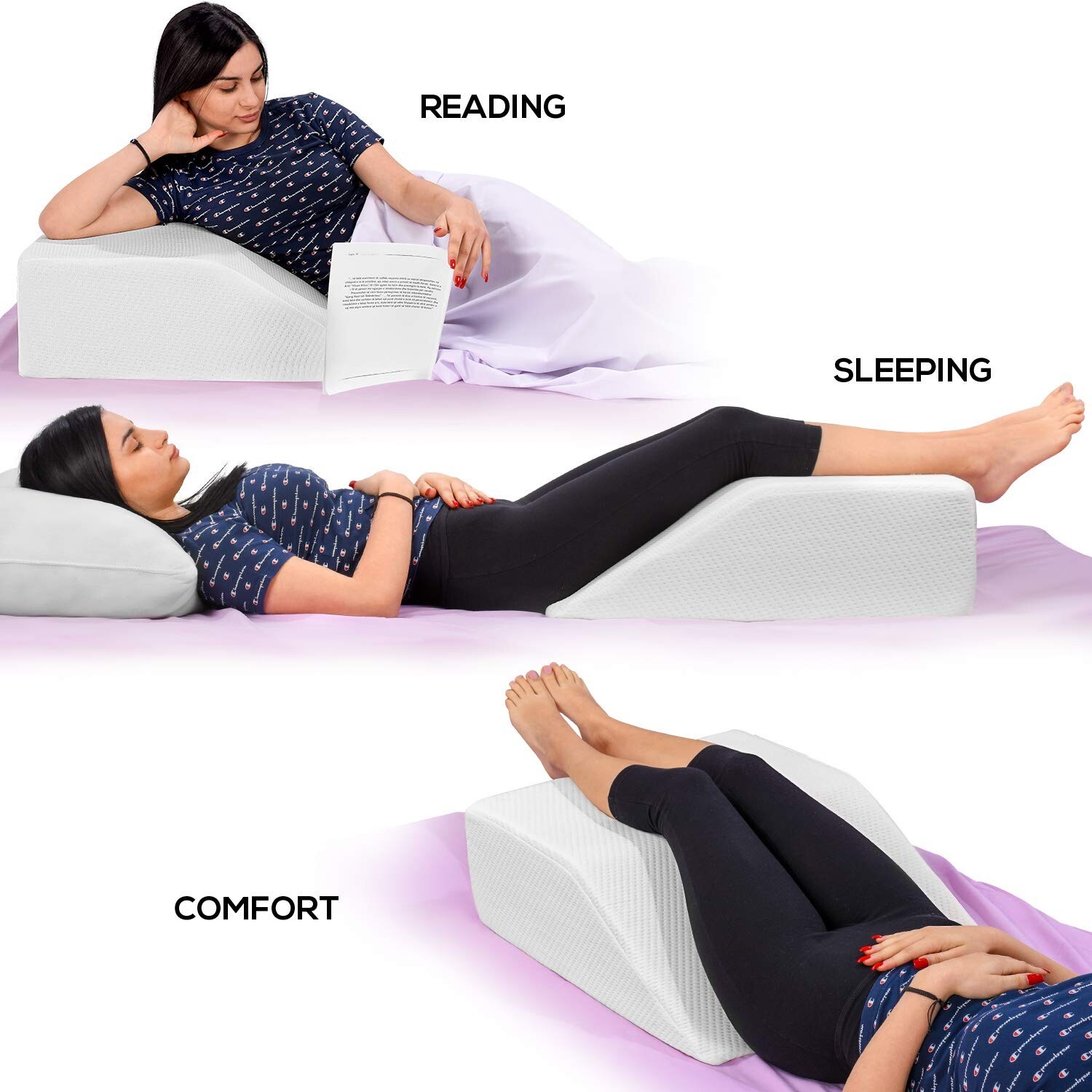 Ebung Memory Foam Leg Elevation Pillows - Leg Support Pillow to Elevate Feet,...