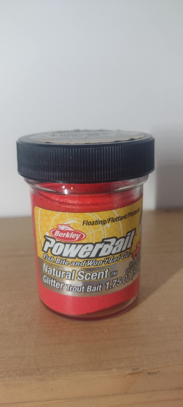 Berkley PowerBait Natural Glitter Trout Bait , Floating, Salmon Egg Red Glitter