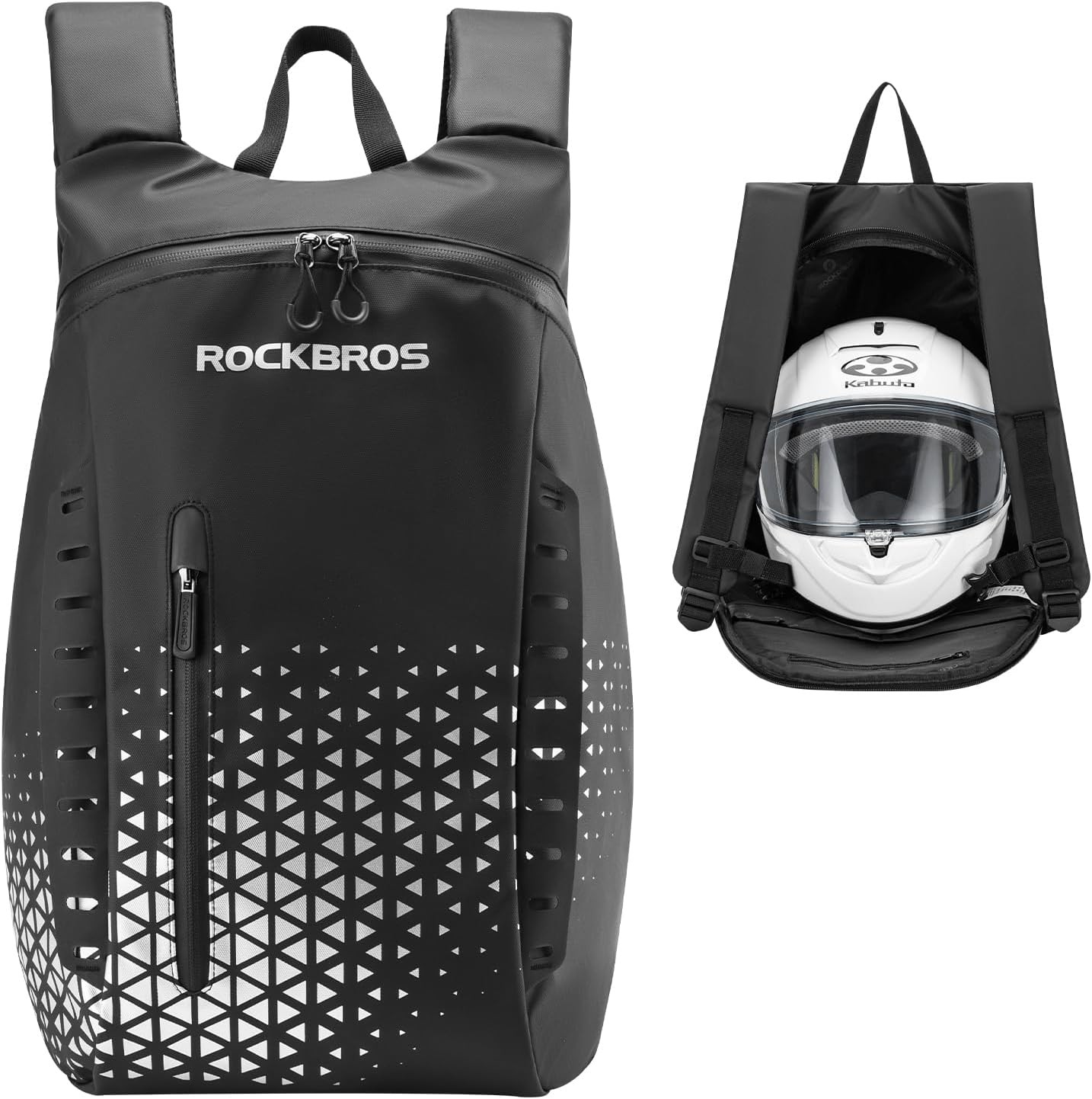 ROCKBROS Motorcycle Helmet Backpack,14.5L Helmet Bags w/Reflective , Waterproof