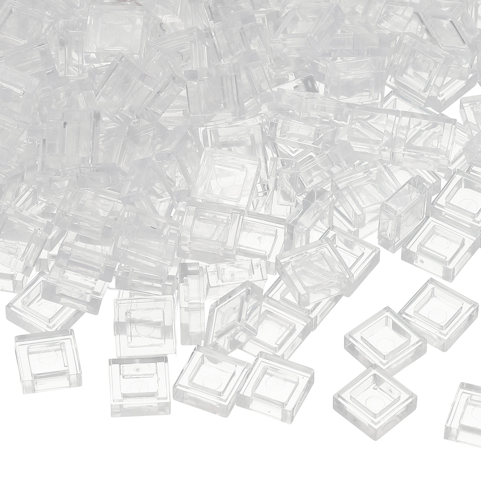 333 Pcs 1x1 Square Transparent Flat Blocks Bulk for Building Floor