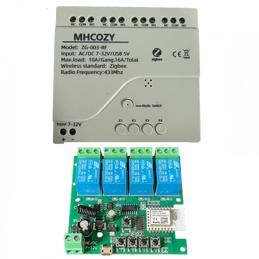 4 Channel 12v Zigbee Relay Switch With Clean Contact Adjustable Selflock And Mom