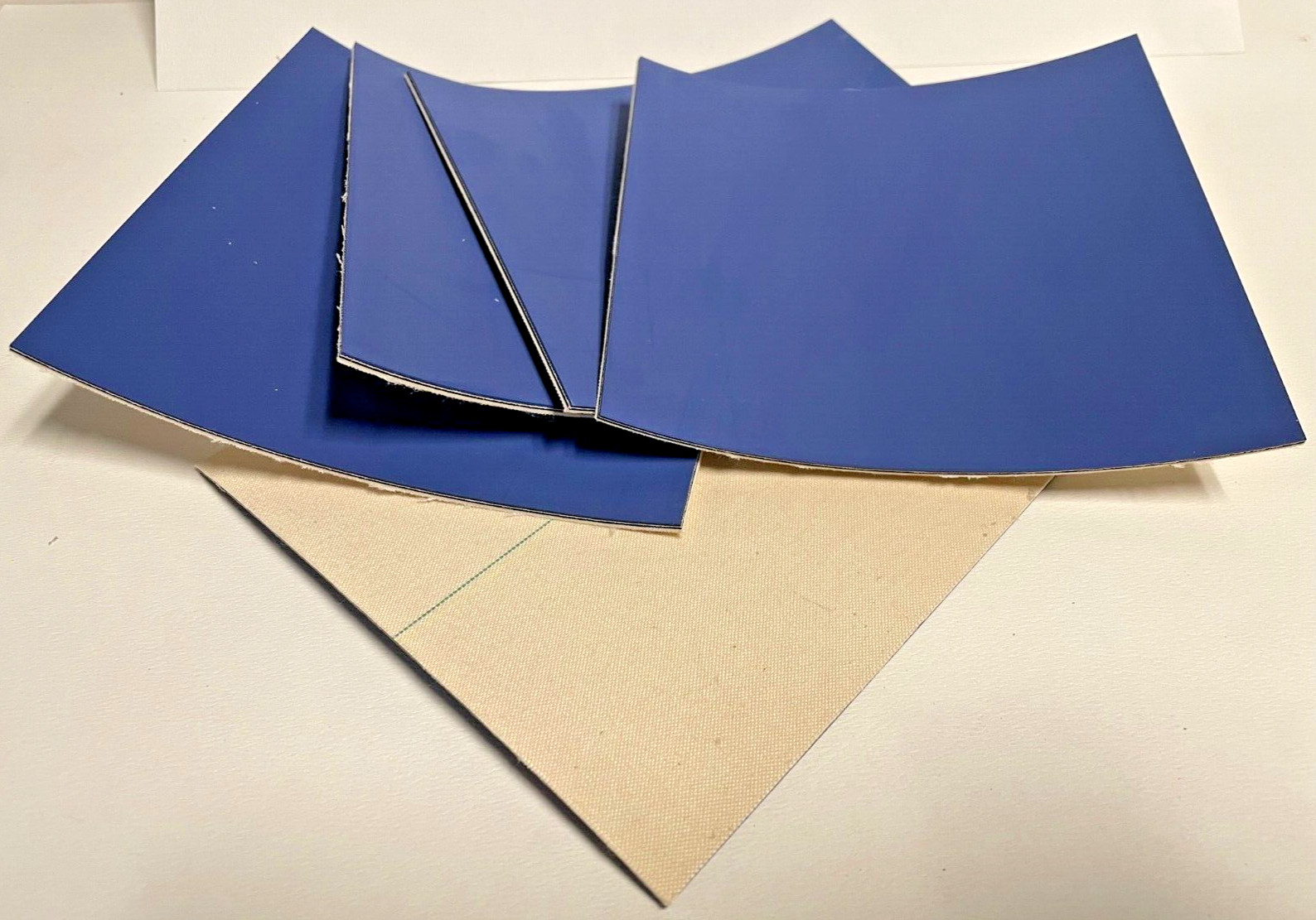 LOT OF 5, Offset Printing Blankets 4-ply 5" x 5" Straight Cut .077" thick 1.95mm