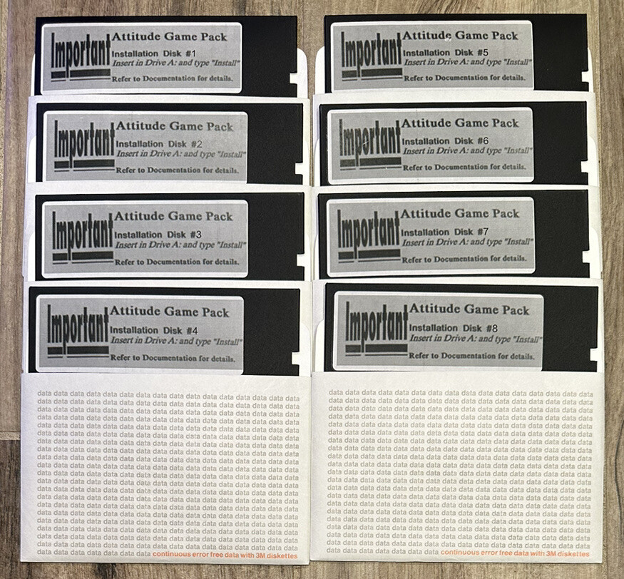 Attitude Game Pack for IBM DOS PC Computer on New SS/DD 360k Disks *Works GR8*