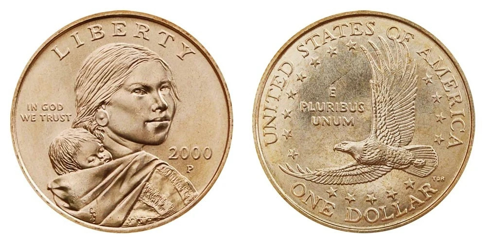 SACAGAWEA 2000 P Native American 1$ Dollar *CIRCULATED (many details)
