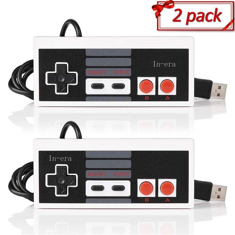 2 Pack Wired NES USB Controller GamePad for Windows PC MAC Linux Raspberry Pi