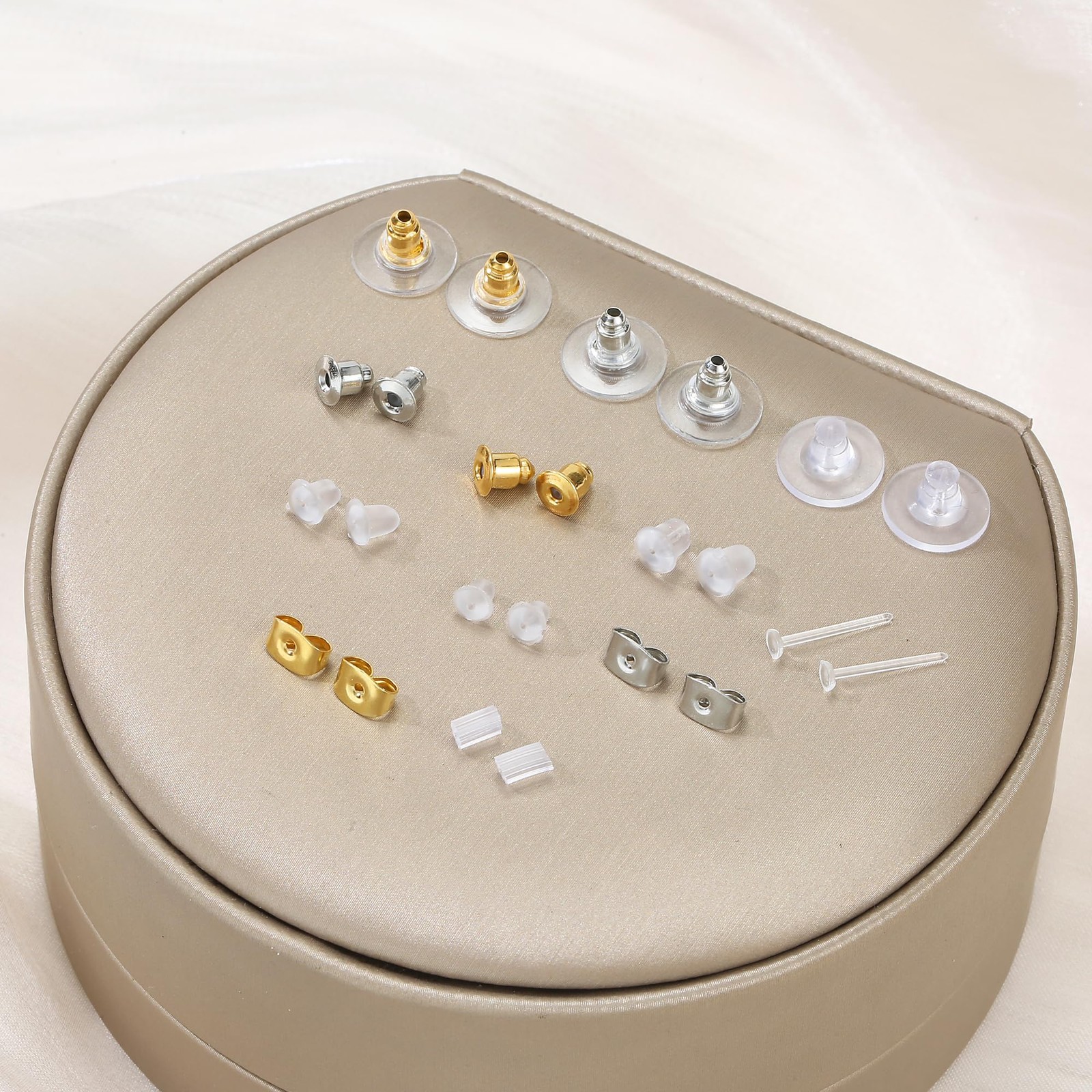 12 Styles 600 Pcs Earring Backs for Studs, Clear Plastic Earrings Hypoallergenic