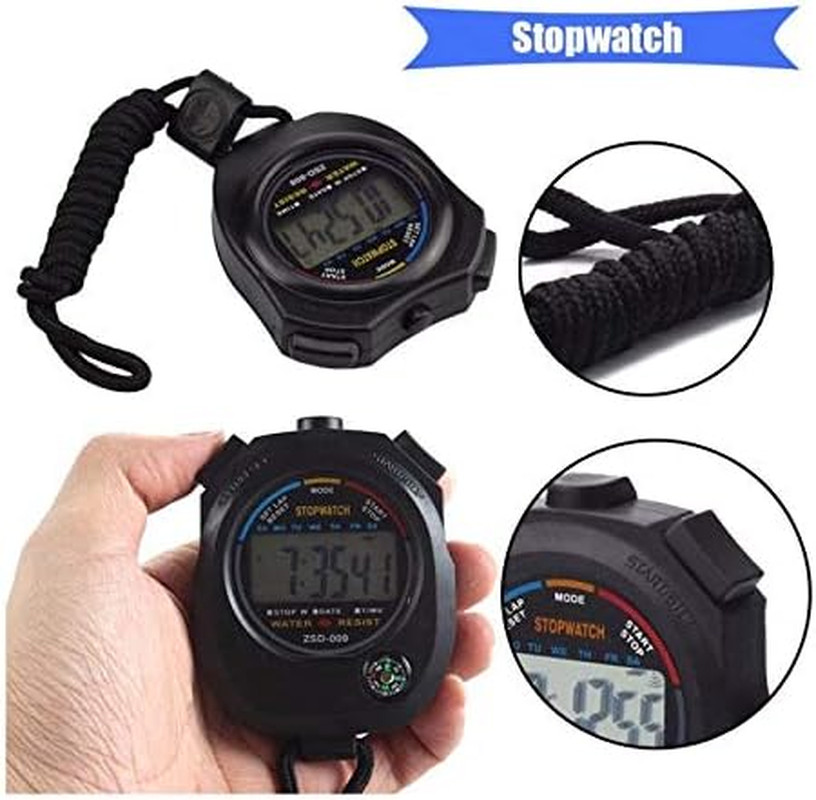 2 Pack Multi-Function Electronic Digital Sport Stopwatch Timer, Large Display wi