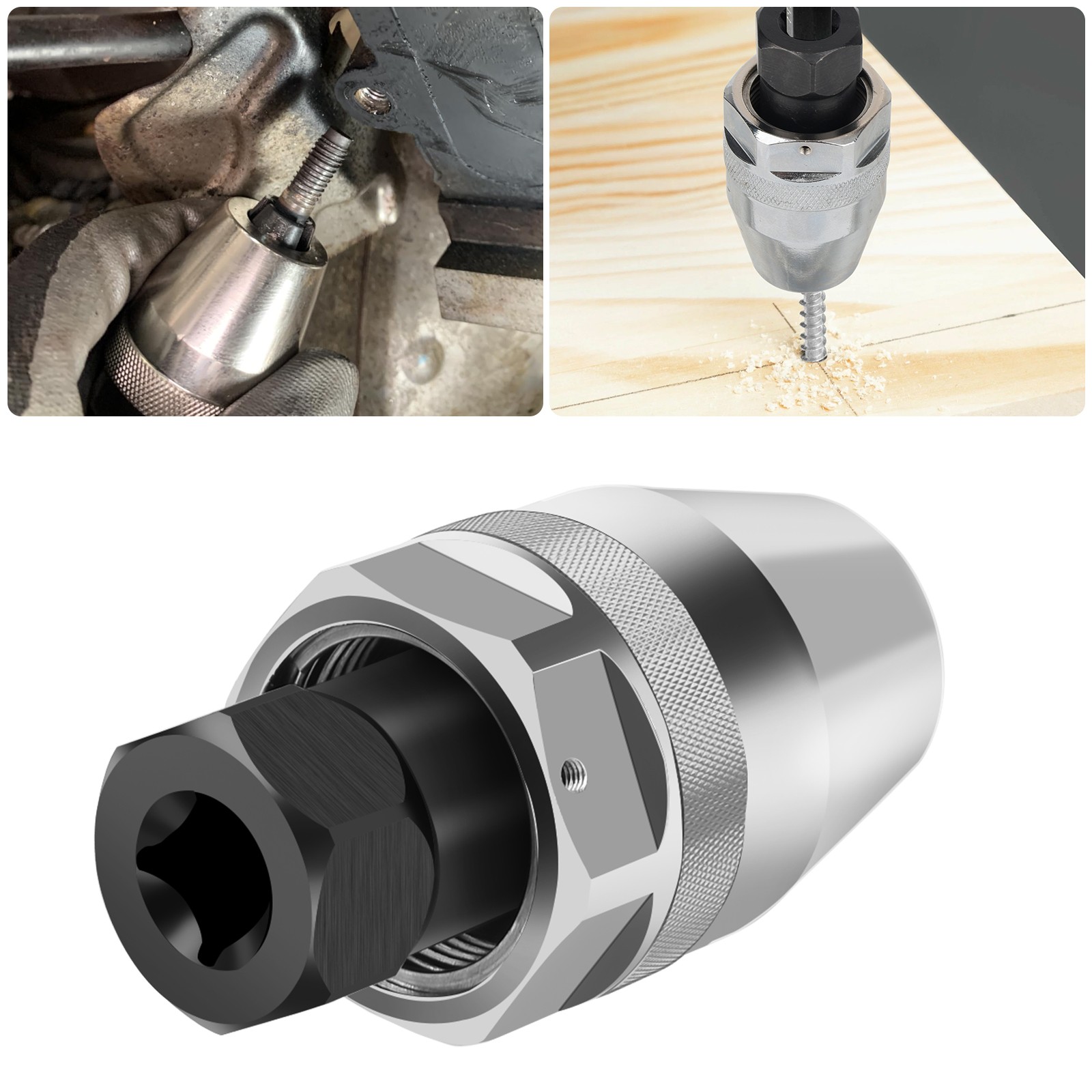 3/8" Drive Broken Bolt Remover Stud Extractor Tool for Locks Removes 1/4"-1/2"