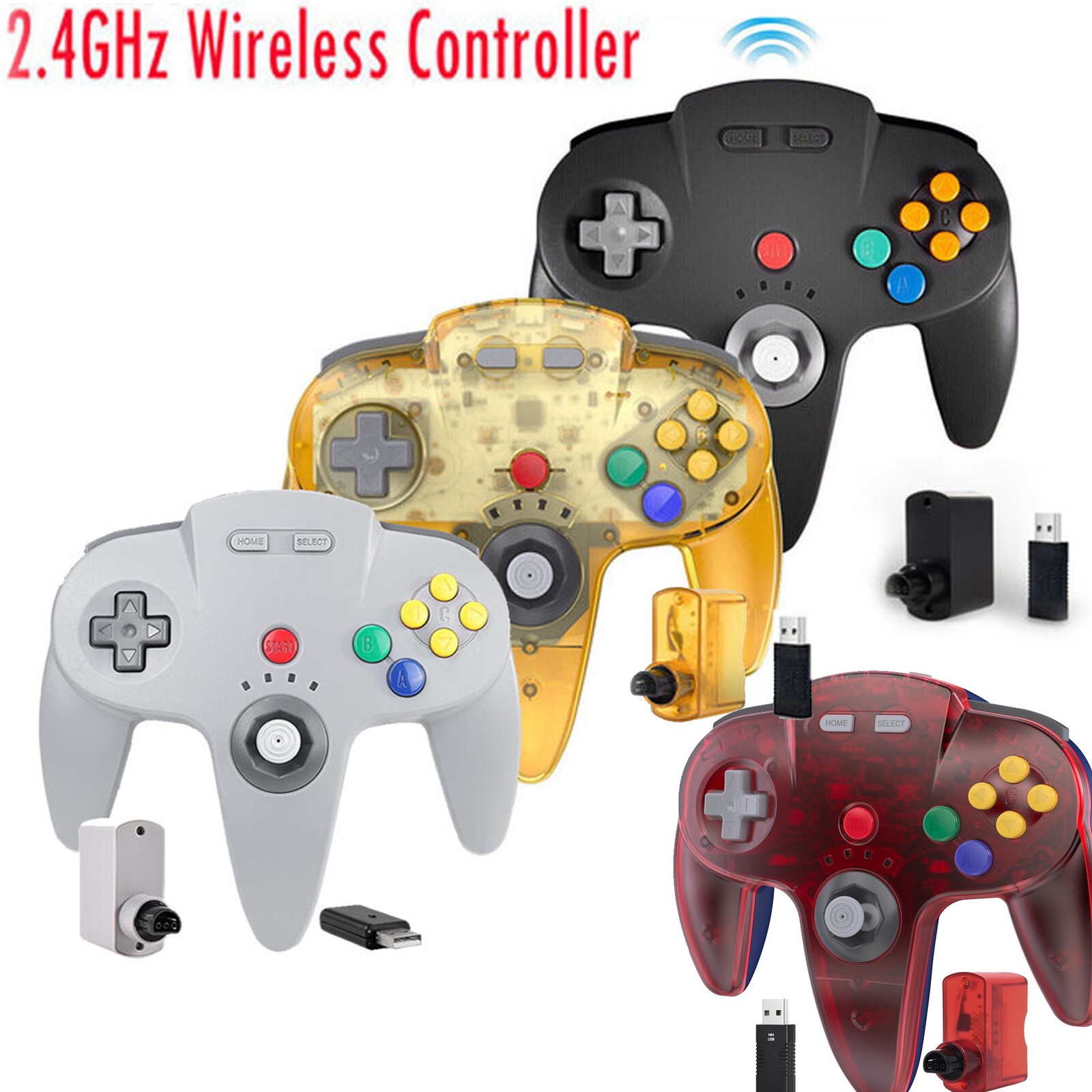 Wireless N64 Controller for Nintendo 64 Console Switch Windows PC w/ Rumble Pak