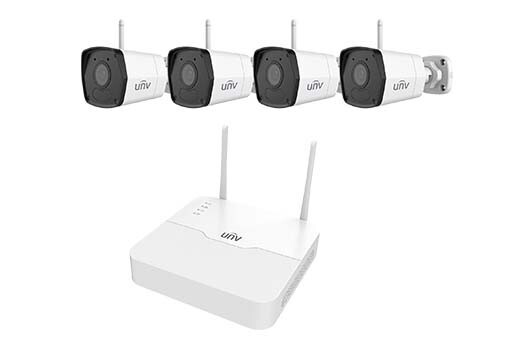 Uniview WiFi Bullet Camera System w/4-Channel NVR KIT/NVR301-04LS3-W/4*2122LB-AB