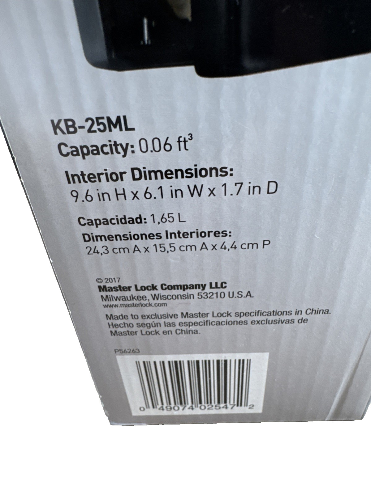 Master Lock Small Key Box KB-25ML Residential Keyed Wall Safe Storage Compact