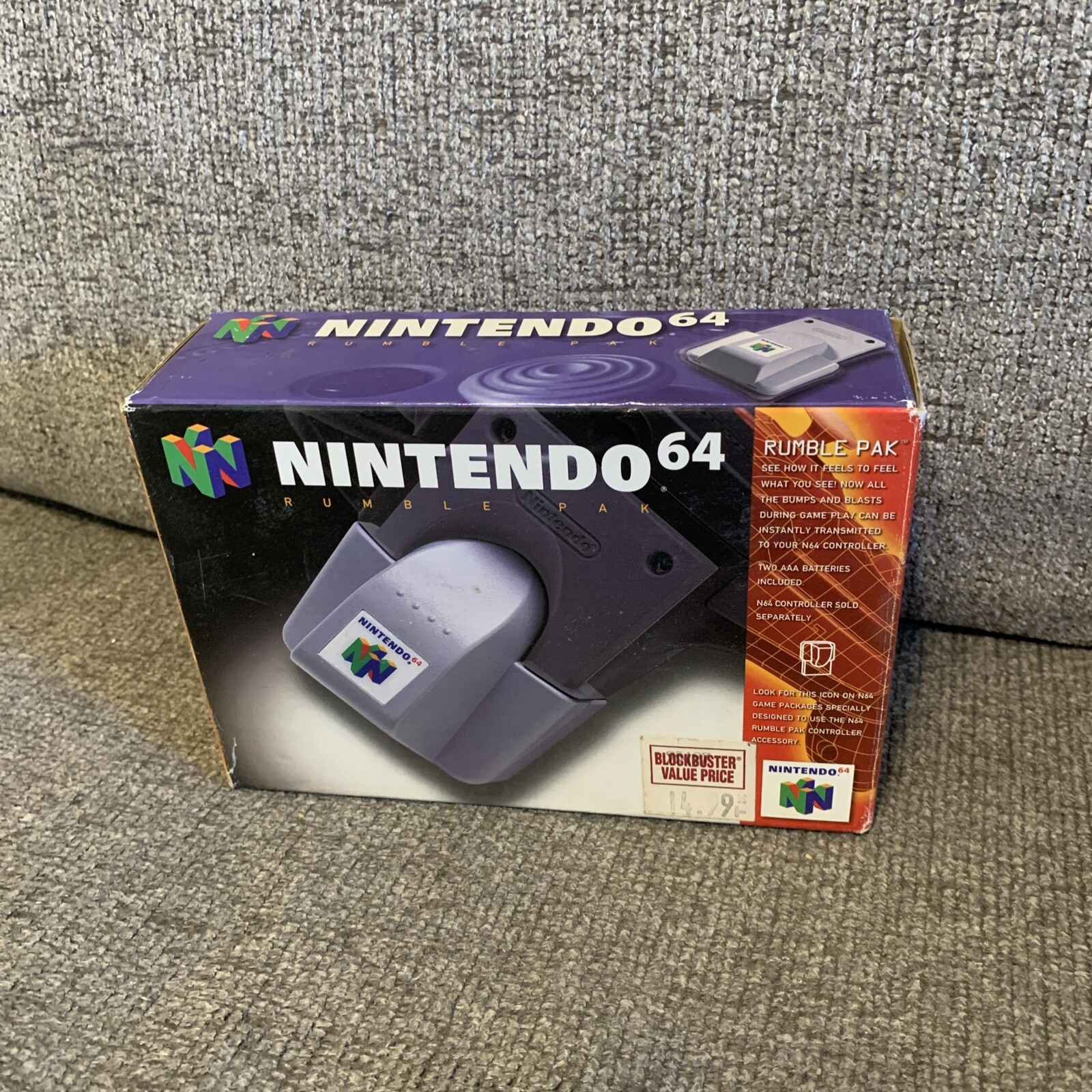 Nintendo 64 N64 Rumble Pak (1997) BOX ONLY! NO INSERTS READ!