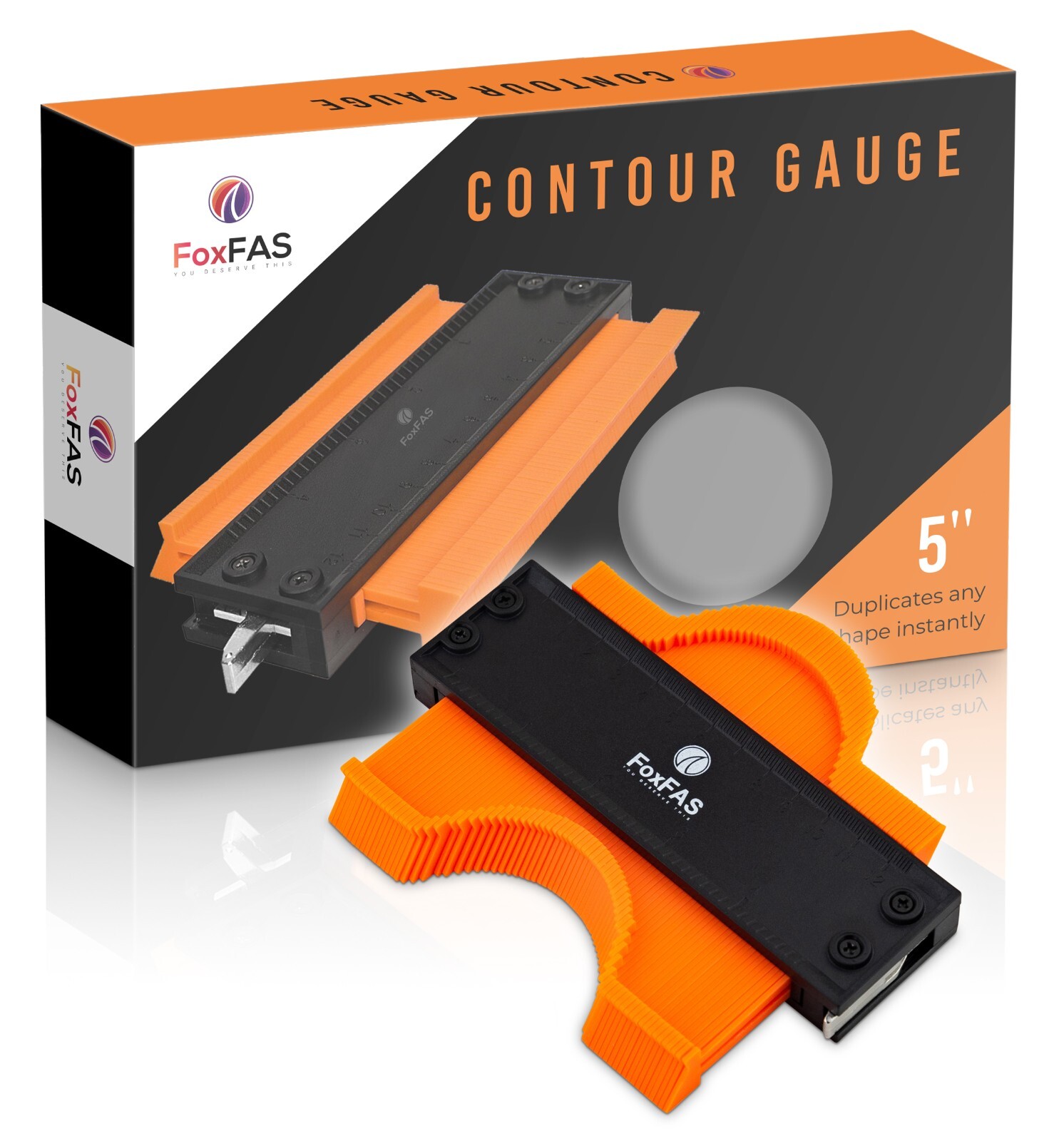 FoxFAS Contour Gauge Profile Tool with Lock (5 Inch) | Must Have Measuring Tool