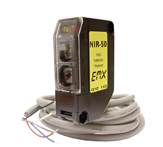 EMX NIR-50 RETROREFLECTIVE PHOTOEYE KIT SAFETY SENOR WITH REFLECTOR GATE OPENERS