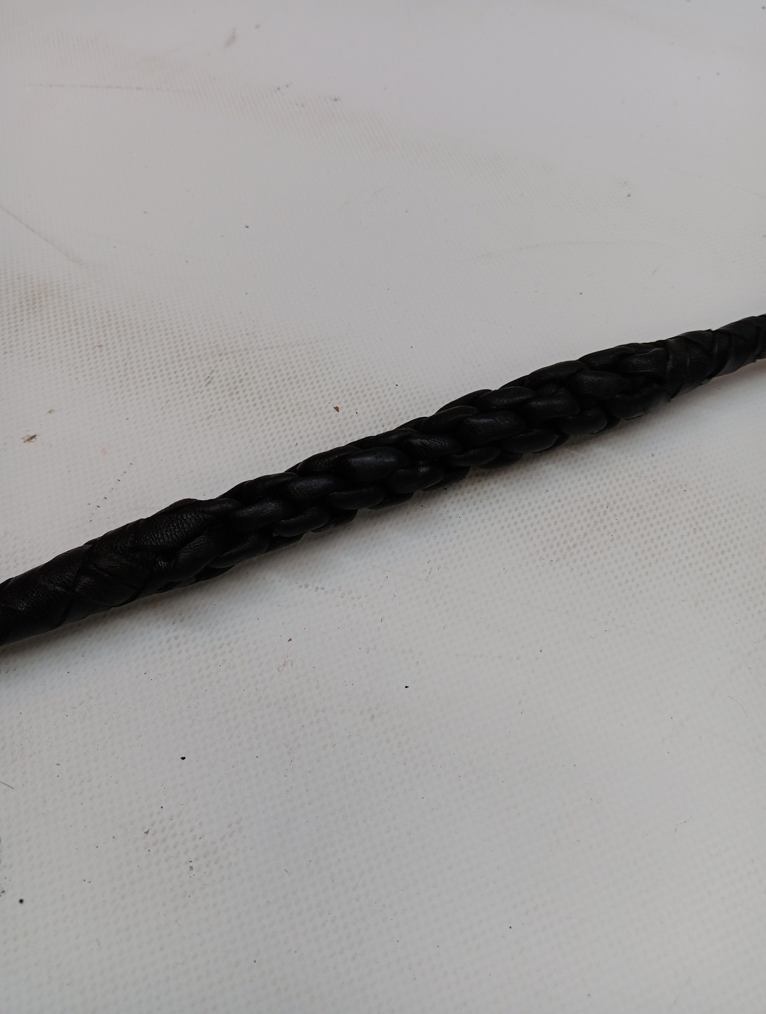 26" Black Leather Riding Crop With Wrist Strap